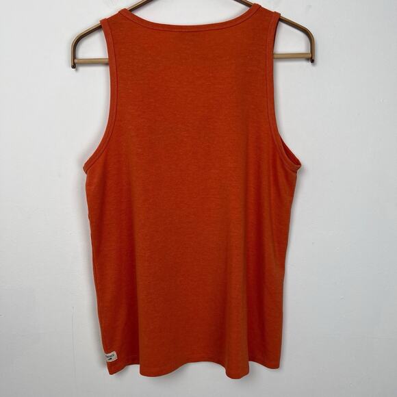 Toad & Co Size Small Piru Henley Tank Hemp blend Orange Granola Girl Earthy - Picture 4 of 8